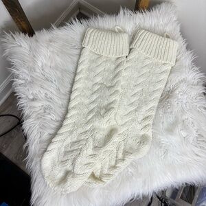 Cream Knit Stockings Set of 2